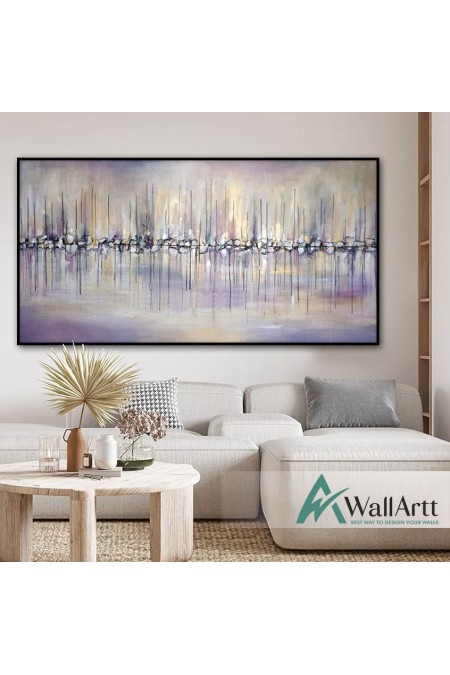 Abstract Purple Beats Textured Partial Oil Painting
